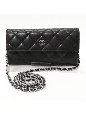 Chanel Lambskin Quilted Wallet Black